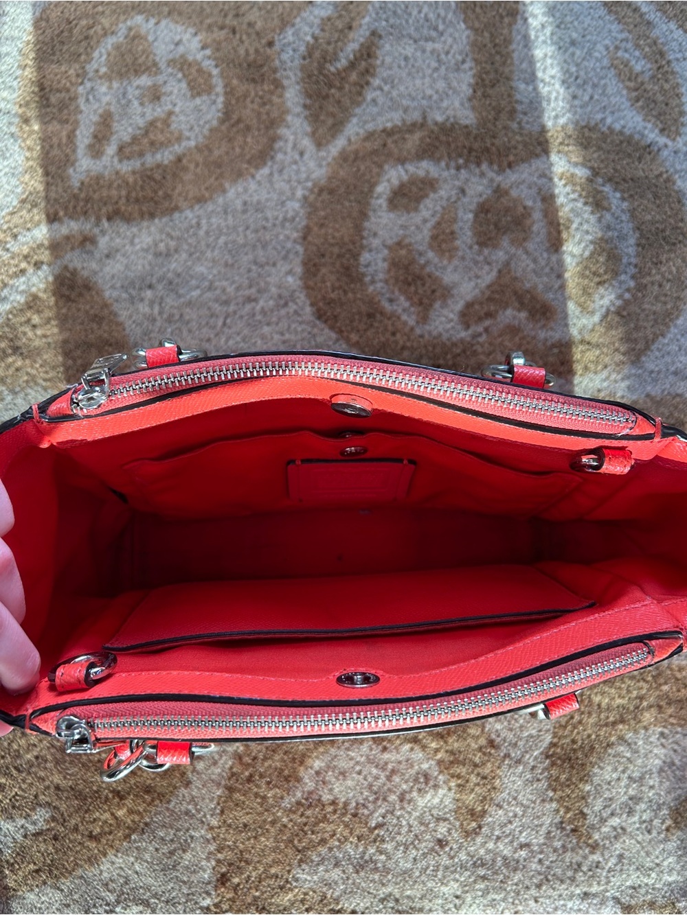 Coach Orange Leather Mini Christe Purse - Picture 3 of 4